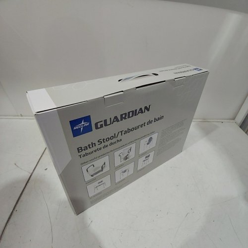 MEDLINE GUARDIAN NON-SLIP SHOWER/BATH STOOL, ADJUSTABLE HEIGHT, 13.75" - 20.5", 300LB MAX CAPACITY - GREY (MODEL: G2-300KRX1) image 3