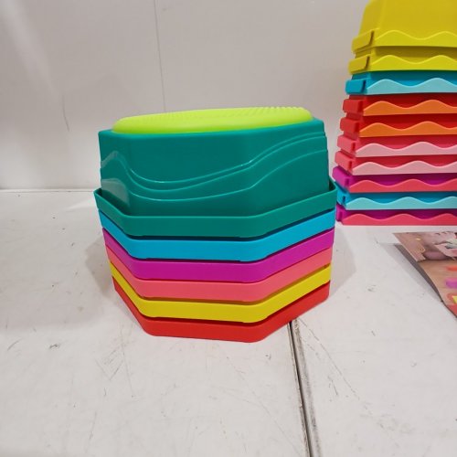 16PC B. BATTAT TOYS BALANCE BEAM STEPPING STONES ACTIVE PLAY SET FOR TODDLERS AND KIDS - BALANCE AND BUILD SET - MULTICOLOUR (MODEL: BX2482C1Z) image 4
