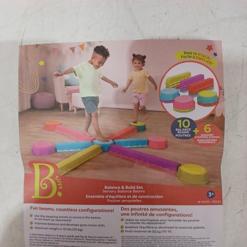 16PC B. BATTAT TOYS BALANCE BEAM STEPPING STONES ACTIVE PLAY SET FOR TODDLERS AND KIDS - BALANCE AND BUILD SET - MULTICOLOUR (MODEL: BX2482C1Z) image 5