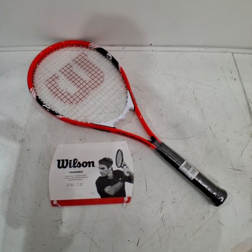 WILSON FEDERER ADULT TENNIS RACKET - 27.5" / 3 - 4 3/8" - RED/BLACK (MODEL: WRT30400U3) image 2