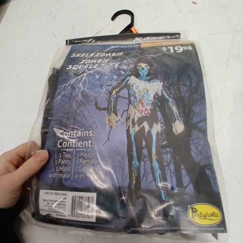 3PC BOYS PARTYHOLIC SKELEZOMBIE COSTUME - MEDIUM (8-10) - BLACK/BLUE (STYLE: 13164) image 2