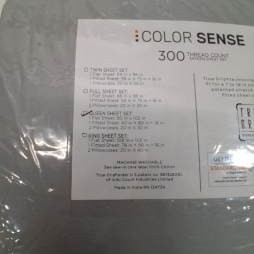 4PC COLOR SENSE LIGHTWEIGHT FULL SHEET BED SET - QUEEN SIZE - GREY image 3