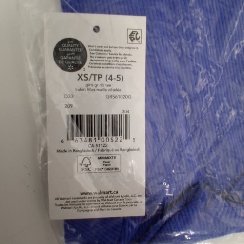 GIRLS GEORGE RIBBED T-SHIRT - XS (4-5) - BLUE (MODEL: GRS61020G) image 2