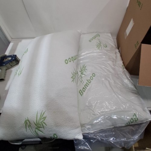 2 KODUS HOME MICROFIBER FILLING SUPPORTIVE PILLOW MACHINE WASHABLE - KING - 20" X 36" - WHITE/GREY TRIM image 3