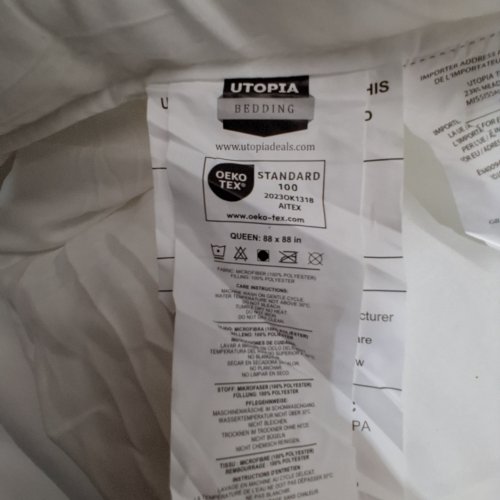 UTOPIA ALL SEASON BEDDING COMFORTERS - QUEEN - WHITE image 3