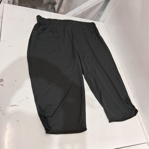 WOMEN'S HIGHWAIST CROPPED LOUNGE PANTS - 2XL - BLACK image 2