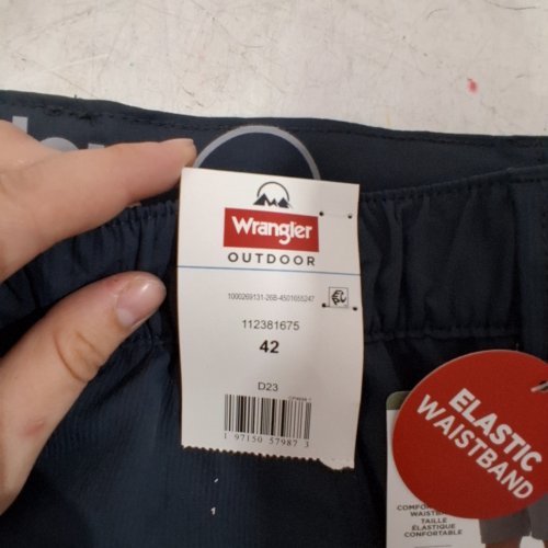 MEN'S WRANGLER OUTDOOR ELASTIC WAISTBAND SHORTS - 42 - NAVY image 3