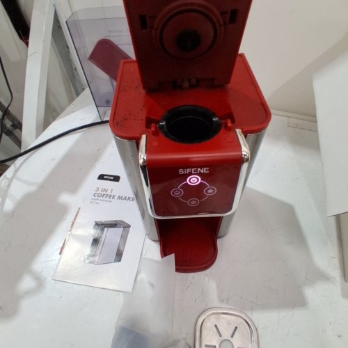 SIFENE 3-IN-1 SINGLE SERVE COFFEE MAKER FOR K-POD CAPSULE, LOOSE LEAF TEA & GROUND COFFEE - RED/SILVER (MODEL#: KC101) image 2