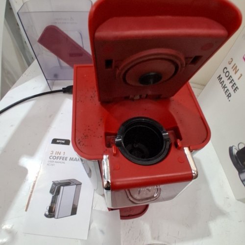SIFENE 3-IN-1 SINGLE SERVE COFFEE MAKER FOR K-POD CAPSULE, LOOSE LEAF TEA & GROUND COFFEE - RED/SILVER (MODEL#: KC101) image 4