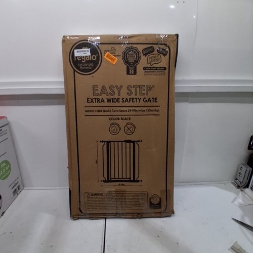 REGALO EASY STEP EXTRA WIDE METAL SAFETY GATE - 30" X 29" - 49" - BLACK (MODEL: 1164EB) image 3