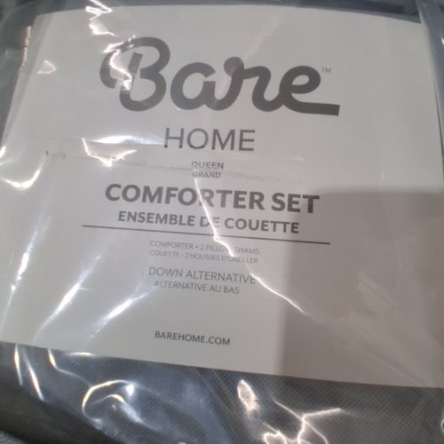 3PC BARE HOME COMFORTER SET - DOWN ALTERNATIVE ULTRA SOFT COMFORTER AND PILLOW SHAMS - QUEEN - KHAKI image 2