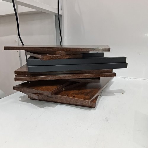 HOOBRO SIDE TABLE, FLIP END TABLE WITH CHARGING STATION AND SHELVES - BROWN (MODEL: BF341BZ01) image 2