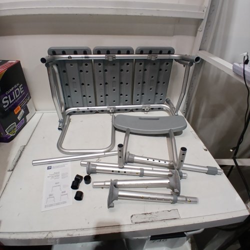 MEDLINE GUARDIAN BATHTUB TRANSFER BENCH WITH BACK SUPPORT & SUCTION FEET - MAX 400LBS - GREY (MODEL: G3-100KBX1) image 2