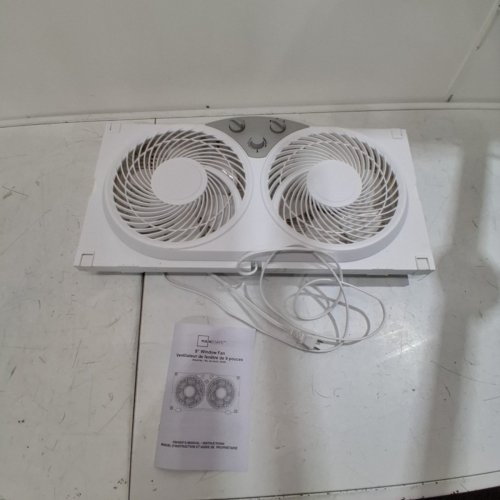 MAINSTAYS DOUBLE WINDOW FAN - 23" X 5" X 12" - WHITE (MODEL:52509) image 3