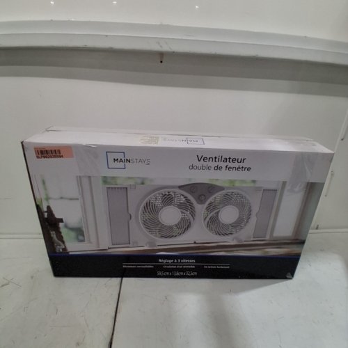 MAINSTAYS DOUBLE WINDOW FAN - 23" X 5" X 12" - WHITE (MODEL:52509) image 5