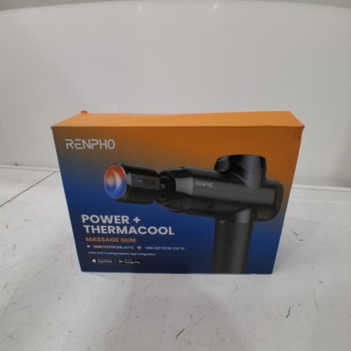 RENPHO POWER+ THERMACOOL RECHARGEABLE MASSAGE GUN WITH HEAT AND COOLING, 6 MASSAGE HEADS, AND BLUETOOTH COMPANION APP - BLACK (MODEL: R-C001SH) image 6