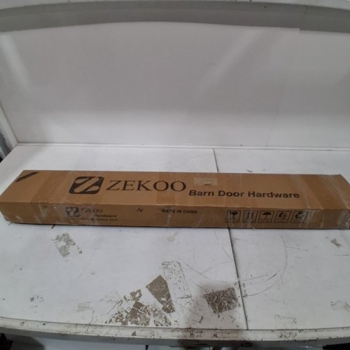 ZEKOO SINGLE TRACK BYPASS BARN DOOR HARDWARE KIT - 6.6FT - BLACK (MODEL: ZK6) image 6