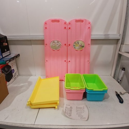 CHILDRENS STORAGE ORGANIZER WITH BINS - PINK, GREEN, YELLOW AND BLUE (MODEL: MQ 2805) image 3
