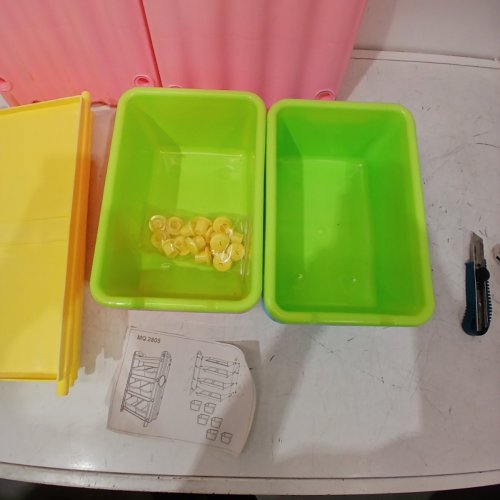 CHILDRENS STORAGE ORGANIZER WITH BINS - PINK, GREEN, YELLOW AND BLUE (MODEL: MQ 2805) image 4