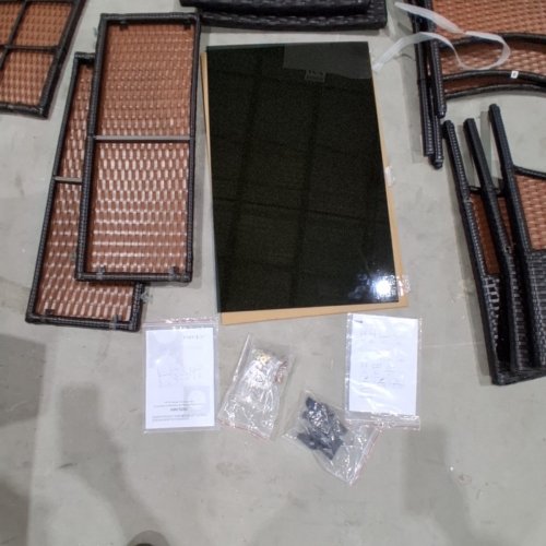 4PC COSTWAY OUTDOOR WICKER RATTAN CHAIRS WITH COFFEE TABLE - BLACK/GREY (MODEL: HW75200GR) image 3