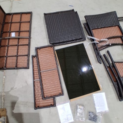 4PC COSTWAY OUTDOOR WICKER RATTAN CHAIRS WITH COFFEE TABLE - BLACK/GREY (MODEL: HW75200GR) image 5