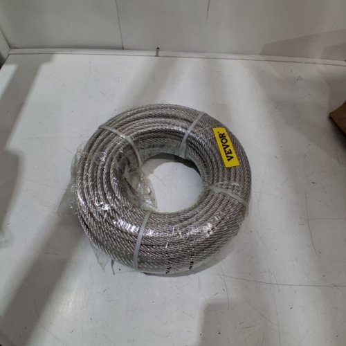 STAINLESS STEEL WIRE ROPE - 1/4" - APPROX. 50FT - SILVER image 2