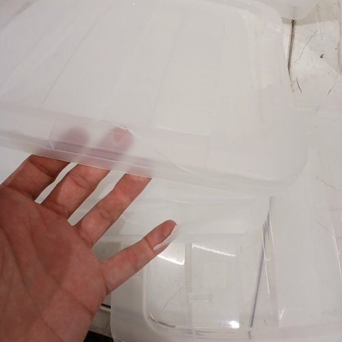 4PK IRIS PLASTIC STACK & PULL STORAGE BOXES, 12QT, CLEAR/BLACK, (MODEL: TB-42) image 5