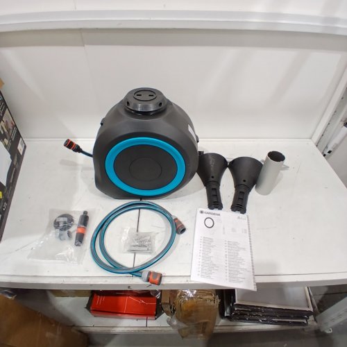 GARDENA AUTO-RETRACTABLE FROST PROOF HOSE REEL ON METAL SPIKE - 66FT - (MODEL:18614-80) image 2
