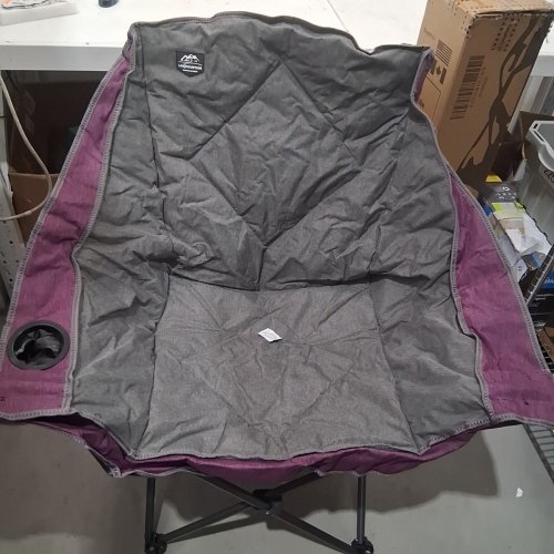 LANMOUNTAIN OVERSIZED PORTABLE CAMPING CHAIR WITH CUP HOLDER - 300LBS CAPACITY - PURPLE image 2