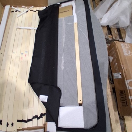 COSTWAY UPHOLSTEERD PLATFORM BED FRAME WITH BUTTON TUFTED HEADBOARD - GREY - QUEEN (MODEL: HU10713GR-Q) image 4