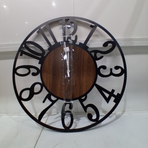 MAXSTAR BATTERY OPERATED SILENT ROUND CLOCK - 31" - BROWN/BLACK (MODEL: 725388477823) image 3