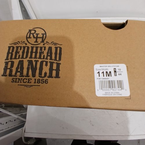 REDHEAD RANCH RIDGEDALE DEER SKULL SQUARE TOE WESTERN COWBOY BOOTS - MEDIUM - SIZE 11 - BROWN image 2