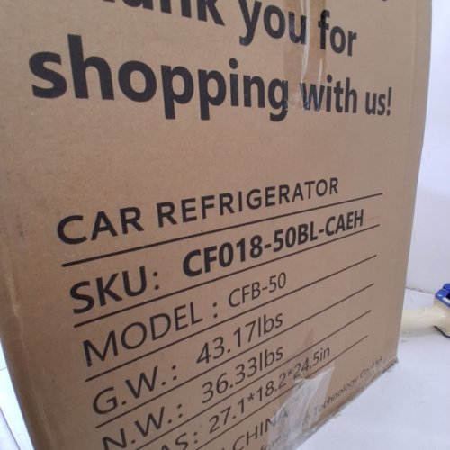 EUHOMY ELECTRIC COOLER CAR REFRIGERATOR - 12V - 53QT - BLACK - (MODEL: CF018-50BL-CAEH) image 3