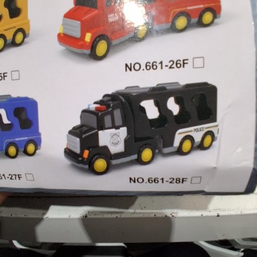 5PC POLICE TRUCK TOY SET - BLACK/WHITE/YELLOW (MODEL: 661-28F) image 2