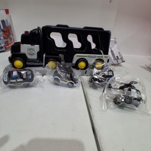 5PC POLICE TRUCK TOY SET - BLACK/WHITE/YELLOW (MODEL: 661-28F) image 3
