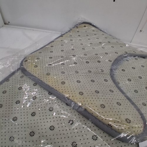 2PC FAUX FUR BATHROOM MAT WITH U-SHAPED TOILET RUG - NON SLIP BACKING, 26" X 16" - GREY/WHITE image 4