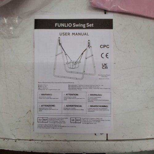FUNLIO TODDLER SWING SET - 50 LBS MAX/CAP; 6-36 MONTHS - PINK (MODEL: FL-081) image 3