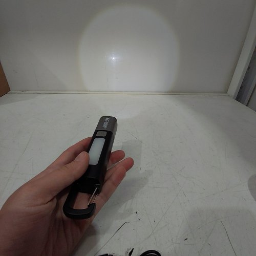 SMILING SHARK RECHARGEABLE 2-IN-1 WATERPROOF FLASH LIGHT WITH SIDE LIGHT & HOOK - BLACK / GRAY (MODEL: G1) image 2
