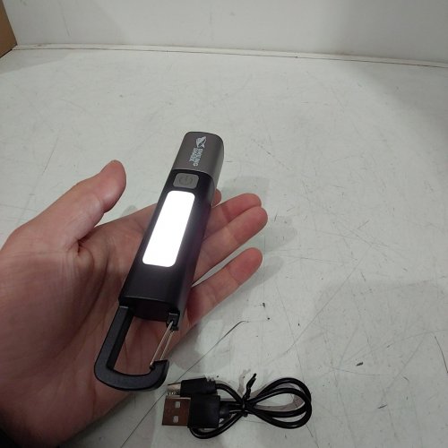 SMILING SHARK RECHARGEABLE 2-IN-1 WATERPROOF FLASH LIGHT WITH SIDE LIGHT & HOOK - BLACK / GRAY (MODEL: G1) image 3