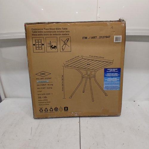 SUNVILLA SQUARE OUTDOOR PATIO BISTRO TABLE - 27.7" X 27.7" X 28.7" - BLACK/BROWN (MODEL: 2127047) image 2