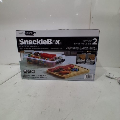 2PC SABATIER SNACKLEBOX WITH BAMBOO CUTTING BOARD LID - 7.8" X 12.7" - CLEAR/NATURAL (MODEL: 2906063) image 4