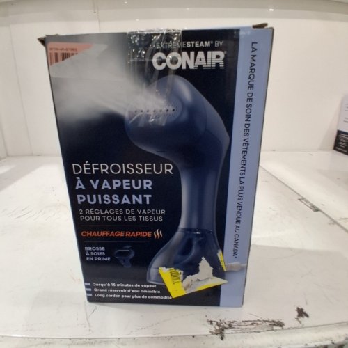 CONAIR EXTREME STEAM POWERFUL FABRIC STEAMER WITH BRISTLE BRUSH ATTACHMENT - 1200W - 2 HEAT SETTING FOR ALL FABRICS - NAVY BLUE - (MODEL: GS13C) image 5