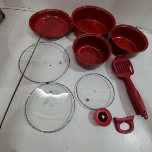 13PC COOKWARE KITCHEN SET - RED image 3