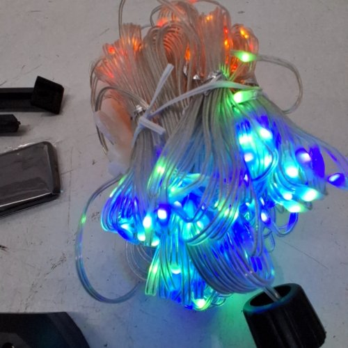 SOLAR CURTAIN 300 LED LIGHTS OUTDOOR - 10FTX10FT - MULTICOLOR image 2
