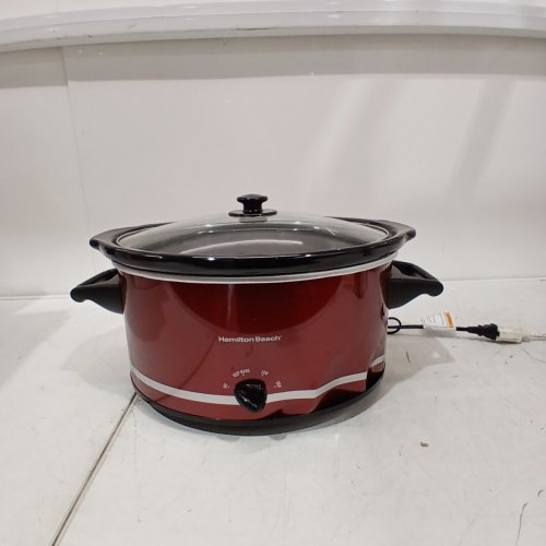 HAMILTON BEACH 8-QUART OVAL SLOW COOKER- RED- (MODEL: 33184) image 3