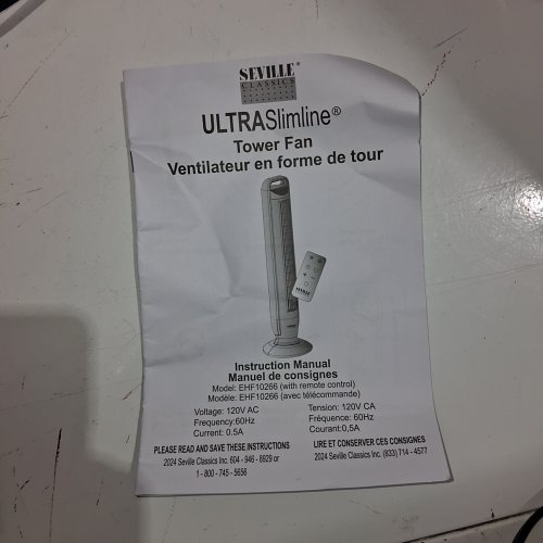 SEVILLE CLASSICS ULTRASLIMLINE TOWER FAN - 39" - GREY image 3