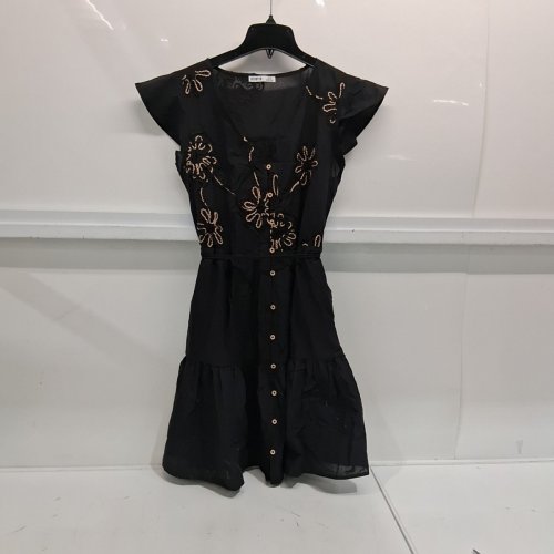 WOMEN'S DEVOTED EMBROIDERED DRESS - CA 5/6 - BLACK image 2