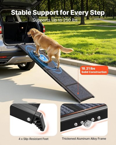 VEVOR METAL OUTDOOR NON-SLIP PET RAMP - 71" X 17" - BLACK (MODEL: 180*44) image 2