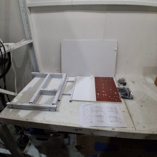 COMPUTER STAND ON WHEELS WITH SHELVING - 23.7" X 15.7" - WHITE image 2