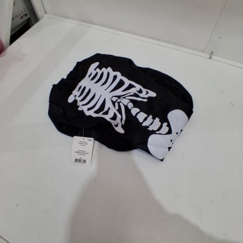 BOYS PARTYHOLIC SKELEBONES COSTUME JUMPSUIT - ONE SIZE - BLACK / WHITE image 2